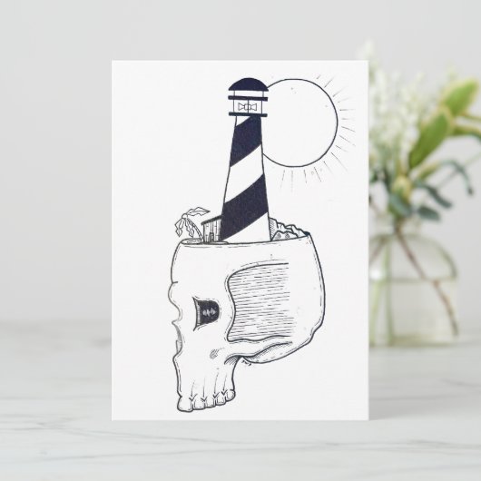 schedel kunst feestdagenkaart (Staand voorkant)