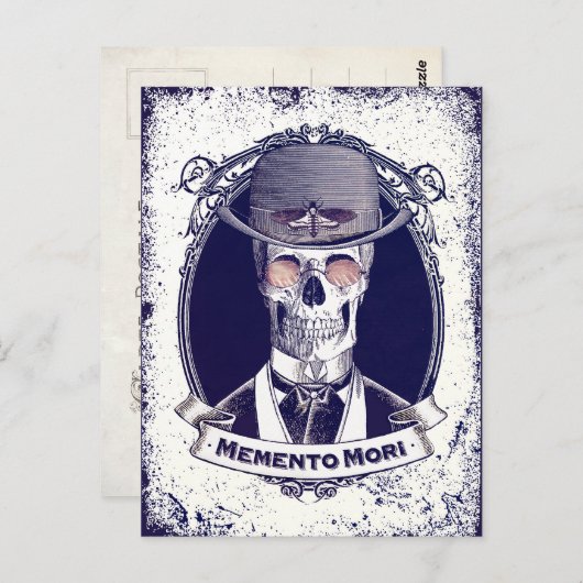  schedel Kunst Memento Mori briefkaart (Voorkant / Achterkant)
