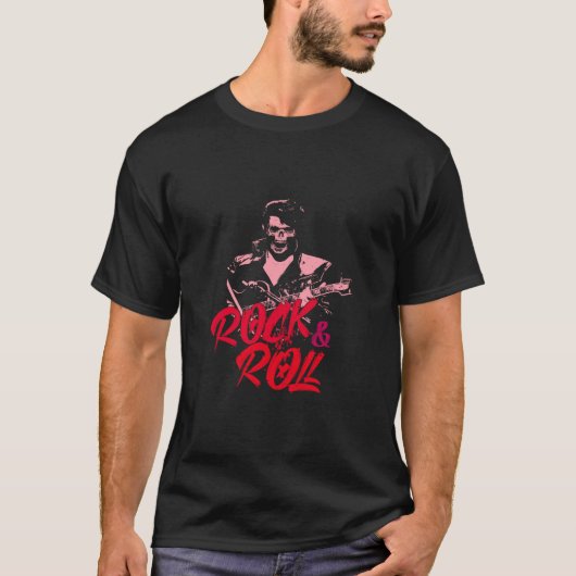 Schedel kunst, rock & roll t-shirt (Voorkant)