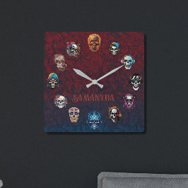 Schedel Kunst Vierkante Klok