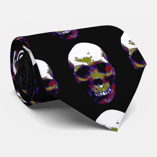 Schedel Kunstwerk Aangepaste Stropdassen (Opgerold)