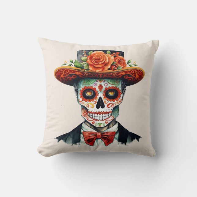 Schedel Kussen voor Dia de los Muertos (Voorkant)