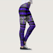 Schedel Leggings Blauw Streep (Rechts)