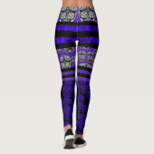 Schedel Leggings Blauw Streep (Achterkant)