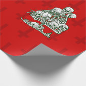 Schedel Lelijk Kerstboom Skelet Gotisch Kruis Cadeaupapier (Hoek)