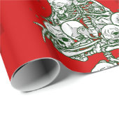 Schedel Lelijk Kerstboom Skelet Gotisch Kruis Cadeaupapier (Rol Hoek)
