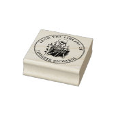 Schedel Lezend Boek, Rond Van De Bibliotheek Van Rubberstempel (Stempel)