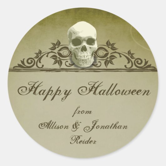 Schedel Lijst Halloween sticker (Voorkant)