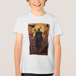 Schedel man met kraaien Tri-Blend shirt