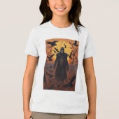 Schedel man met kraaien Tri-Blend shirt (Voorkant)