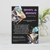 Schedel martini horror happy hour gotische Hallowe Kaart (Staand voorkant)