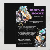 Schedel martini horror happy hour gotische Hallowe Kaart (Voorkant / Achterkant)