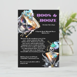 Schedel martini horror happy hour gotische Hallowe Kaart