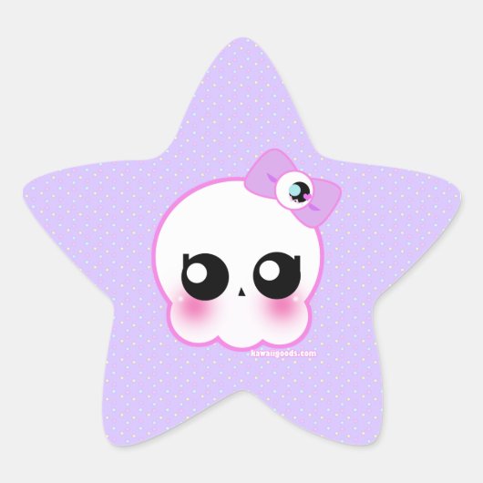 Schedel Meisje Sticker (Voorkant)