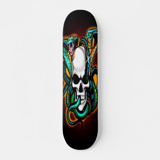 Schedel met 2 Cobras Skateboard (Voorkant)