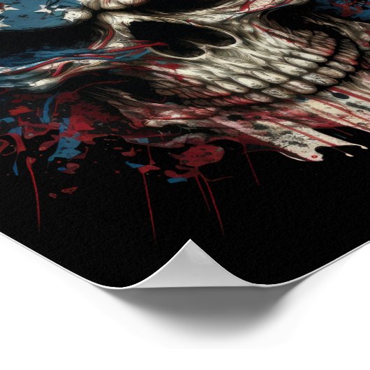schedel-met-amerikaanse-vlag-it poster (Hoek)