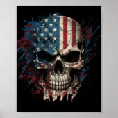 schedel-met-amerikaanse-vlag-it poster (Voorkant)
