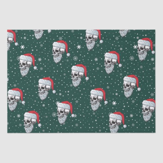 Schedel met Baard Kerst Tissue Papier (Voorkant)