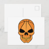 Schedel met Basketbal Hoofd Briefkaart (Voorkant / Achterkant)