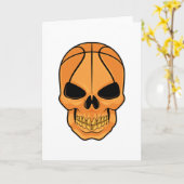 Schedel met basketbal hoofd kaart (Gele Bloem)