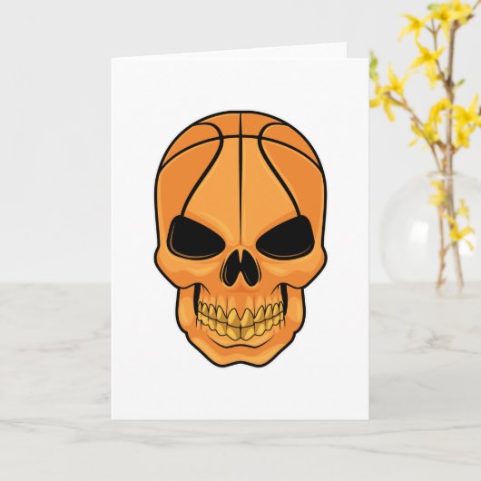 Schedel met basketbal hoofd kaart (Gele Bloem)