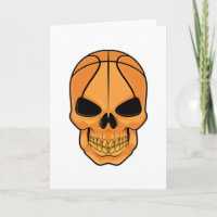 Schedel met basketbal hoofd