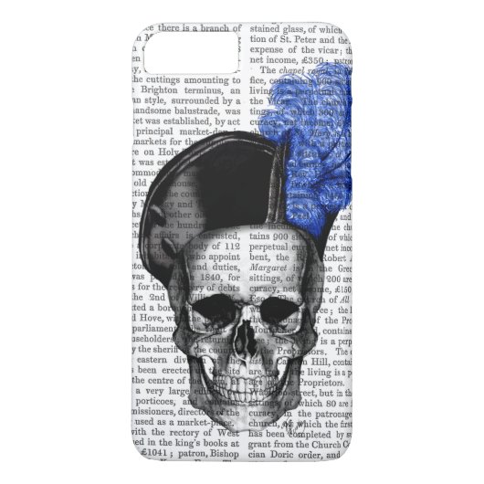 Schedel met blauwe hoed Case-Mate iPhone case (Achterkant)