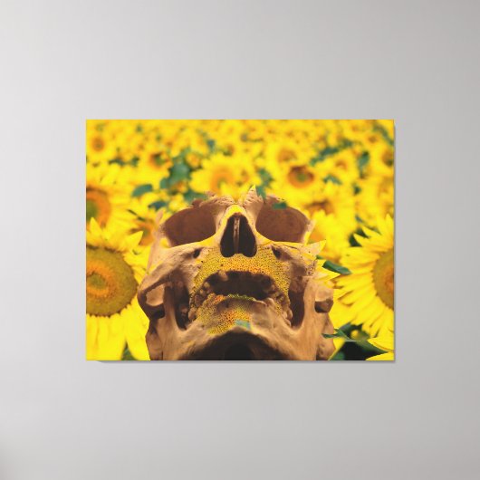 Schedel met Bloemen Canvas Afdruk (Voorkant)