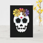 Schedel met Bloemen Kaart (Gele Bloem)