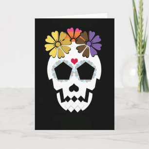 Schedel met Bloemen Kaart