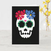 Schedel met Bloemen Kaart (Gele Bloem)