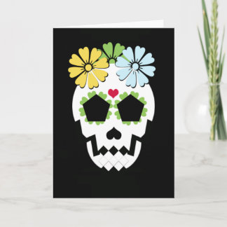 Schedel met Bloemen Kaart