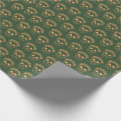 Schedel met bloemenkrans cadeaupapier (Hoek)