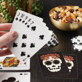 Schedel Met Bloemkaarten Pokerkaarten (Insitu)