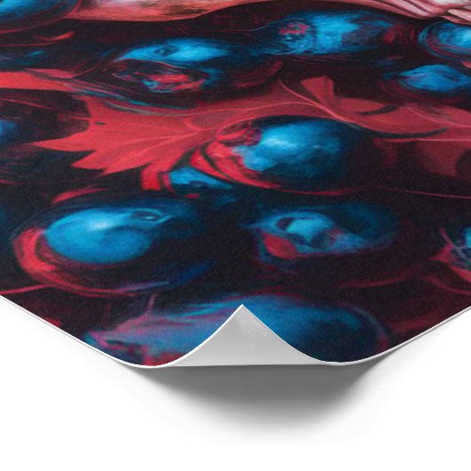 Schedel met bosbessen Print Poster Wall Art (Hoek)