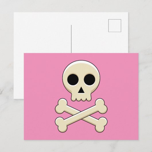 Schedel met Botten Feestdagenkaart (Voorkant / Achterkant)