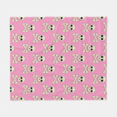 Schedel met Botten Fleece Deken (Voorkant (Horizontaal))