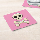 Schedel met Botten Kartonnen Onderzetters (Schuin)