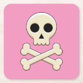 Schedel met Botten Kartonnen Onderzetters (Voorkant)