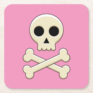 Schedel met Botten Kartonnen Onderzetters