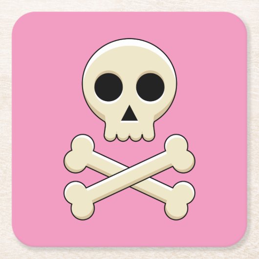 Schedel met Botten Kartonnen Onderzetters (Voorkant)