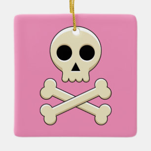Schedel met Botten Keramisch Ornament