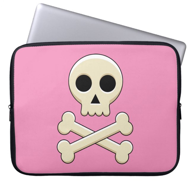 Schedel met Botten Laptop Sleeve (Voorkant)