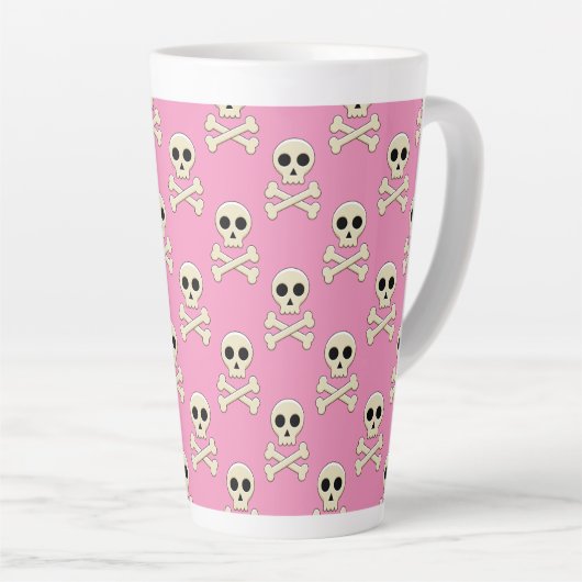 Schedel met Botten Latte Mok (Rechterhoek)