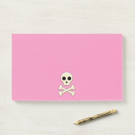 Schedel met Botten Post-it® Notes (Op bureau)