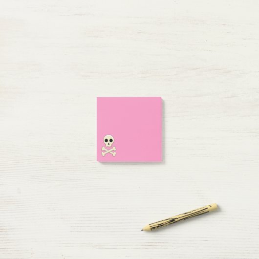 Schedel met Botten Post-it® Notes (Op bureau)