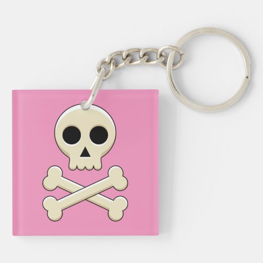 Schedel met Botten Sleutelhanger (Achterkant)