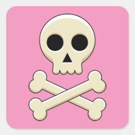 Schedel met Botten Vierkante Sticker