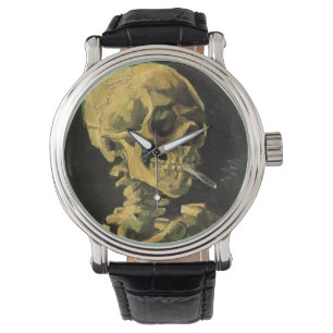 Schedel met brandende sigaret van Vincent van Gogh Horloge