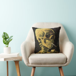 Schedel met brandende sigaret van Vincent van Gogh Kussen